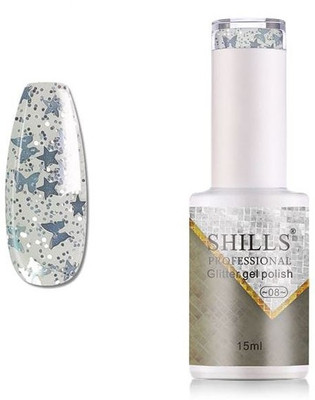 Shills Professional UV LED Soak Off Glitter Miller Gel Polish 08