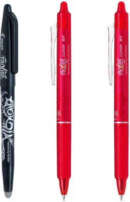 PILOT Frixion (Black/Red - Pack of 3) Roller Ball Pen(Pack of 3, Ink Color - Multicolor)