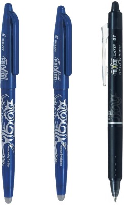 PILOT Frixion (Black/Blue - Pack of 3) Roller Ball Pen(Pack of 3, Ink Color - Multicolor)