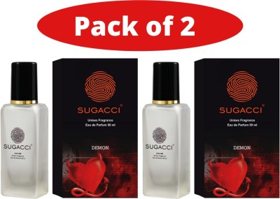 SUGACCI Stylish & Attractive Unisex Perfume Bottles with International Fragrance of DEMON- Pack of 2 - 50ml x 2 - Eau de Parfum  -  100 ml(For Men & Women)