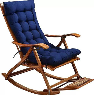 Femesta Cotton Chair Pad Pack of 1 Solid(Blue)