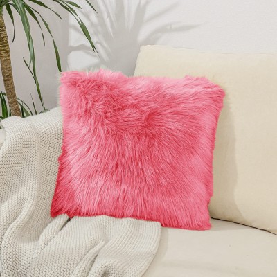 PICKKART Microfibre Solid Cushion Pack of 1(Pink)