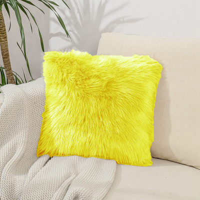 PICKKART Microfibre Solid Lumbar Pillow Pack of 1(Yellow)