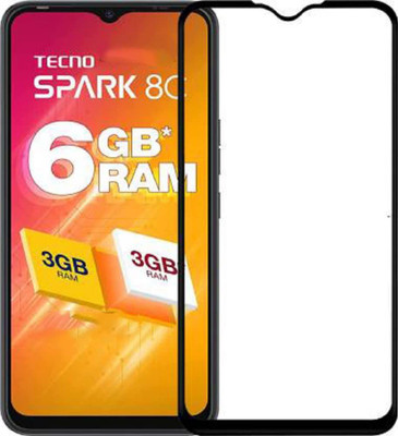 kentop Edge To Edge Tempered Glass for Tecno Spark 8c(Pack of 1)
