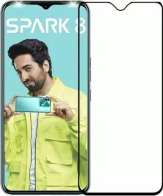 kentop Edge To Edge Tempered Glass for Tecno Spark 8(Pack of 1)