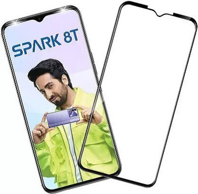 kentop Edge To Edge Tempered Glass for Tecno Spark 8T(Pack of 1)