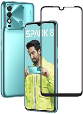 kentop Edge To Edge Tempered Glass for Tecno Spark 8(Pack of 1)
