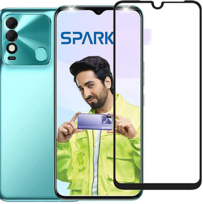 kentop Edge To Edge Tempered Glass for Tecno Spark 8(Pack of 1)