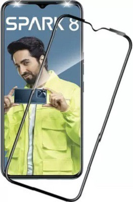 kentop Edge To Edge Tempered Glass for Tecno Spark 8(Pack of 1)