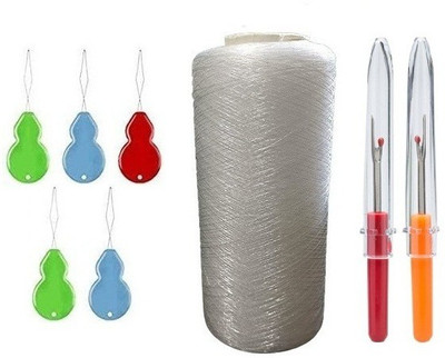 Kunfaya 5 Pcs Needle Threader + 1Pc Nylon Thread Roll With 2 Seam Ripper Sewing Kit