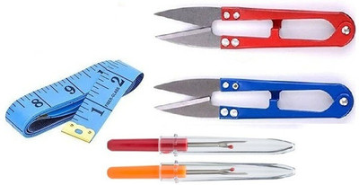 Kunfaya 1 Pc Measuring Tape + 2Pc Sewing Scissors Thread Cutter With 2 Seam Ripper Sewing Kit