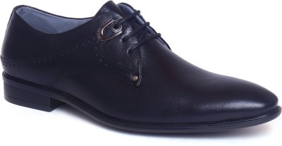 Zoom Shoes Genuine Leather A-1591 Lace Up For Men(Black)