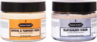 Sheer Secret SANDAL & TURMERIC MASK 300ML and BLACKHEADS SCRUB 300ML(2 Items in the set)