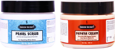 Sheer Secret Pearl Scrub 300ml and Papaya Cream 300ml(2 Items in the set)