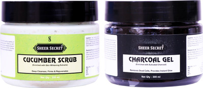 Sheer Secret Cucumber Scrub 300ml and Charcoal Gel 300ml(2 Items in the set)
