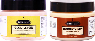 Sheer Secret Gold Scrub 300ml and Almond Cream 300ml(2 Items in the set)