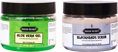 Sheer Secret BLACKHEADS SCRUB 300ML and ALOE VERA GEL 300ML(2 Items in the set)