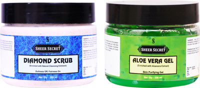 Sheer Secret Diamond Scrub 300ml and Aloe vera Gel 300ml(2 Items in the set)
