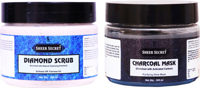 Sheer Secret Diamond Scrub 300ml and Charcoal Mask 300ml(2 Items in the set)