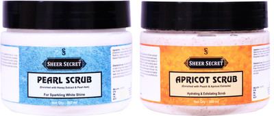 Sheer Secret Pearl Scrub 300ml and Apricot Scrub 300ml(2 Items in the set)