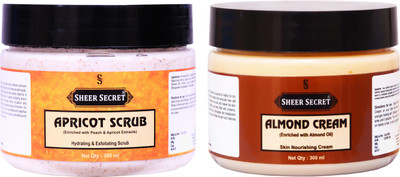 Sheer Secret Apricot Scrub 300ml and Almond Cream 300ml(2 Items in the set)