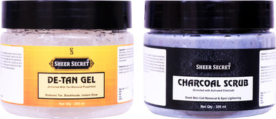 Sheer Secret De-tan Gel 300ml and Charcoal Scrub 300ml(2 Items in the set)