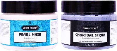 Sheer Secret Pearl Mask 300ml and Charcoal Scrub 300ml(2 Items in the set)