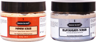 Sheer Secret PAPAYA SCRUB 300ML and BLACKHEADS SCRUB 300ML(2 Items in the set)