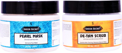 Sheer Secret Pearl Mask 300ml and De-tan Scrub 300ml(2 Items in the set)