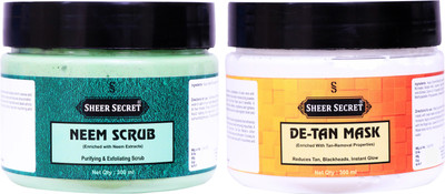 Sheer Secret Neem Scrub 300ml and De-tan Mask 300ml(2 Items in the set)