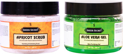 Sheer Secret Apricot Scrub 300ml and Aloe vera Gel 300ml(2 Items in the set)
