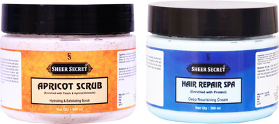 Sheer Secret Apricot Scrub 300ml and Hair Spa 300ml(2 Items in the set)
