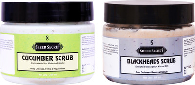 Sheer Secret Cucumber Scrub 300ml and Blackhead Scrub 300ml Scrub(600 ml)