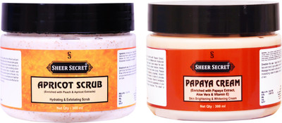 Sheer Secret Apricot Scrub 300ml and Papaya Cream 300ml(2 Items in the set)