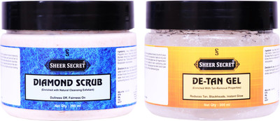 Sheer Secret Diamond Scrub 300ml and De-tan Gel 300ml(2 Items in the set)