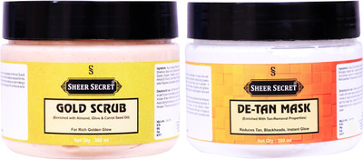 Sheer Secret Gold Scrub 300ml and De-tan Mask 300ml(2 Items in the set)