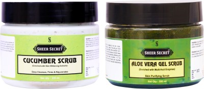 Sheer Secret Cucumber Scrub 300ml and Aloe vera Scrub 300ml Scrub(600 ml)