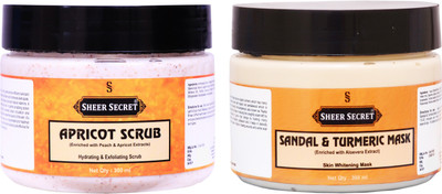 Sheer Secret Apricot Scrub 300ml and Sandal Mask 300ml(2 Items in the set)