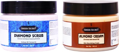 Sheer Secret Diamond Scrub 300ml and Almond Cream 300ml(2 Items in the set)