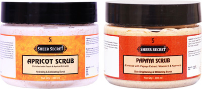 Sheer Secret Apricot Scrub 300ml and Papaya Scrub 300ml(2 Items in the set)