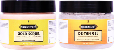 Sheer Secret Gold Scrub 300ml and De-tan Gel 300ml(2 Items in the set)