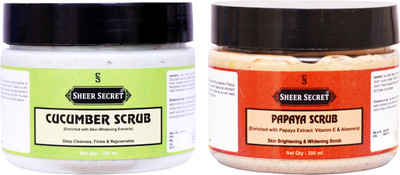 Sheer Secret Cucumber Scrub 300ml and Papaya Scrub 300ml(2 Items in the set)