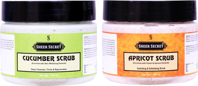 Sheer Secret Cucumber Scrub 300ml and Apricot Scrub 300ml Scrub(600 ml)