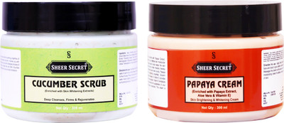 Sheer Secret Cucumber Scrub 300ml and Papaya Cream 300ml(2 Items in the set)