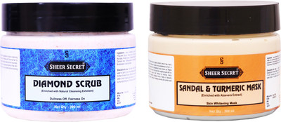 Sheer Secret Diamond Scrub 300ml and Sandal Mask 300ml(2 Items in the set)