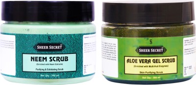 Sheer Secret Neem Scrub 300ml and Aloe vera Scrub 300ml Scrub(600 ml)