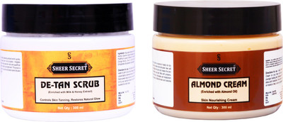Sheer Secret De-tan Scrub 300ml and Almond Cream 300ml(2 Items in the set)