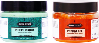 Sheer Secret Neem Scrub 300ml and Papaya Gel 300ml(2 Items in the set)
