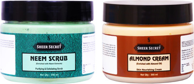 Sheer Secret Neem Scrub 300ml and Almond Cream 300ml(2 Items in the set)