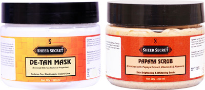 Sheer Secret De-tan Mask 300ml and Papaya Scrub 300ml(2 Items in the set)